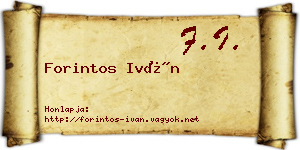 Forintos Iván névjegykártya