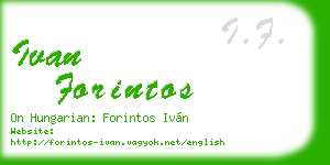ivan forintos business card